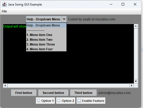 Java Swing GUI Example