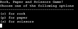 rock, paper, scissors game menu options
